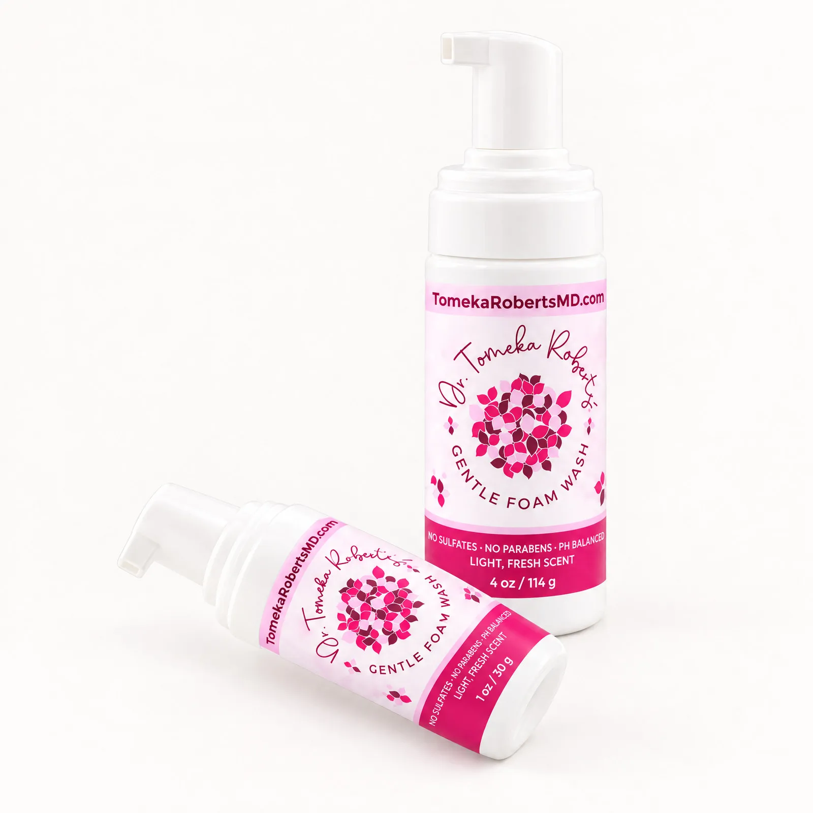 The 4 oz Fresh Scent bottle standing with the 1 oz travel size lying in front of it